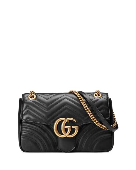 gucci purse quilted black|gucci gg marmont shoulder bag.